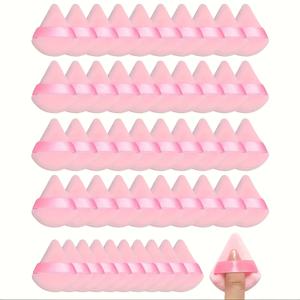 50개 미니 삼각 퍼프 세트, 초극세사 벨벳 메이크업 스펀지, 컨투어링, 눈가 및 눈 밑 부분에 이상적, 모든 피부 타입에 적합