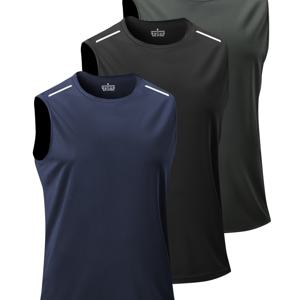 TEMU 남성용 퀵드라이 피트니스 탱크탑 3pcs - 여름 농구용 민소매 운동복, 가볍고 통기성 좋은 헬스장, 러닝, 트레이닝용
