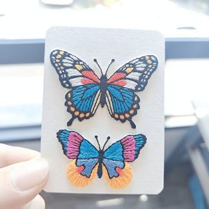 TEMU 새로운 나비 자체 접착 자수 패치 - 귀여운 만화 동물 자수 패치, 패브릭 의류 장식, 가방, 휴대폰 케이스, 재킷 DIY 장식용 패치