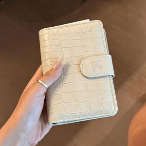 TEMU RFID 차단 마그네틱 클로저 여권 지갑, 카드 슬롯 포함, 여행용, 여권, 신분증, 티켓에 적합한 컴팩트 휴대용 정리함, 카드, 현금, 문서용 세탁기 사용 가능 홀더 - 일상 통근용 홀더