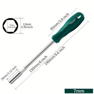 TEMU 단품 딥웰 플러그 드라이버 비트, 육각 소켓 렌치, 연장봉 소켓 드라이버, 딥웰 너트 스타터