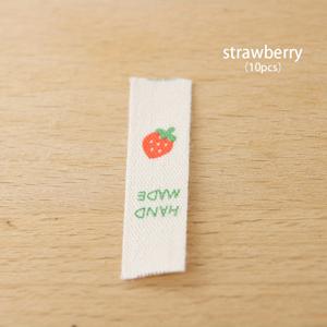 10개 컬러풀한 수제 천 라벨, 딸기 체리 꽃, 수제 직물 DIY 공예용 미니 접이식 측면 태그