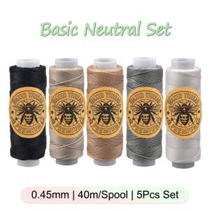 TEMU 5색 다용도 원형 왁스 실 세트 (가죽 공예 & 매듭 땋기용), 직경 0.45mm, 롤당 40미터, 총 200미터 (218야드), 왁스 코팅된 컴팩트 & 부드러움, 내마모성, 가죽 스티칭, 팔찌 & 목걸이 제작 용품