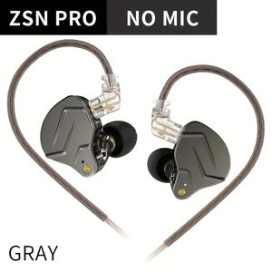 TEMU KZ ZSN PRO IEM (인이어 모니터) 이어폰, 노이즈 캔슬링, 1BA+1DD 드라이버, 교체 가능한 케이블 & 다이내믹 마이크, 음악 제작용, 스마트폰/태블릿 호환 헤드셋