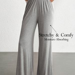 TEMU 가을/겨울 여성용 캐주얼 편안한 레이온 팬츠 부드러운