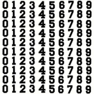 100개 검정 숫자 아플리케 패치, 흰색/검정 숫자 0~9 패치 10세트, 모자, 셔츠, 청바지 또는 공예 재봉에 다림질