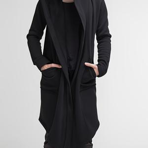 TEMU 남성용 후드 가디건 가운, 데일리웨어용 캐주얼 홈수면복