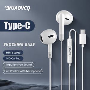 TEMU YUAOVCQ 유선 이어폰, Type-C/USB-C 잭 모델, 휴대폰 헤드폰, 유선 휴대폰 헤드폰, 고해상도 음질, 디지털 칩, 통화용 HD 마이크, HiFi 스테레오, 몰입감 좋은 헤비 베이스, 휴대폰, 태블릿, 노트북에 적합, 대부분의 USB-C/Type-C 잭 기기와 호환