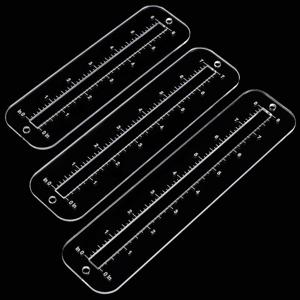 TEMU 3pcs 투명 아크릴 지퍼 제작 템플릿 세트, 3가지 사이즈 지퍼 포켓 도구 및 패치워크 자 포함, 가죽 부츠 인서트, 가방 공예, 지퍼 파우치, DIY 재봉에 적합 - 취미 활동가, 공예가, 부츠용