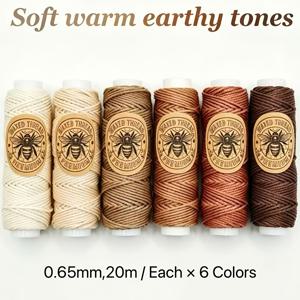 다용도 원형 밀랍실 6롤 - 0.65mm (롤당 20m), 팔찌와 지갑 뜨개질, 재봉, 공예, 마크라메, 수제 자수에 적합, 내구성 좋고 편안함