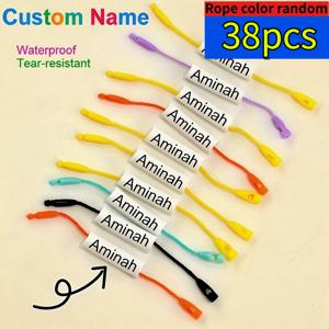 TEMU 맞춤형 PVC 이름표 및 스티커, 물병, 우산, 가방, 신발, 옷 & 끈용 개인 맞춤 이름 라벨 - 랜덤 로프 색상