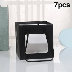 TEMU 7개입 (7개입) 창문이 있는 사각 크라프트 종이 봉투 - 15X15X15Cm 골판지 상자, 투명 창문으로 내용물 확인 용이, 선물 포장용 중성 색상 (//), 파티 답례품, 결혼식, 생일, 식물 포장