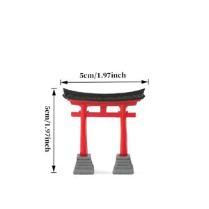 TEMU 1개 미니 일본 빨간 도리이문 장식, 조경 장식 액세서리, 미니어처 전통 일본 도리이문 건축 디자인, 일본 스타일 홈 미니 장식. 선사 모래 트레이, 다육이 및 이끼 테라리움, 데스크탑 미니에 적합