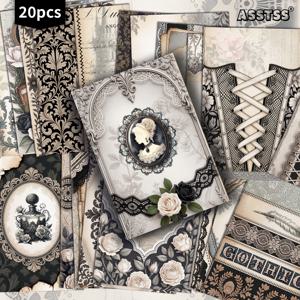 TEMU 20팩 ASSTSS 로즈 레이스 - 레트로 핀업 일러스트, 시대 스크랩북, 잡지 저널, 수집용 선물 카드 및 공예용 (4x6 인치, 종이)