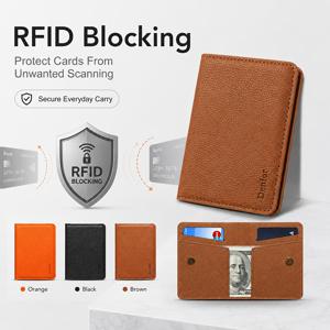 Denior 마그네틱 카드 홀더 남성용 지갑, 석재 인조 가죽, 안전 RFID 지갑 (카드 슬롯 2개 및 현금 포켓 포함)