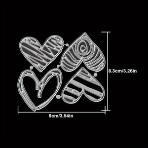 TEMU 3D 레이어드 러브 발렌타인데이 메탈 커팅 다이 DIY 스크랩북 앨범 인사말 카드 홈 휴일 축복 핸들 수제