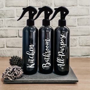 TEMU 3개 팩 청소 스프레이 병 500Ml/16Oz 방수 라벨이 있는 빈 플라스틱 스프레이 병 (청소 용액용)