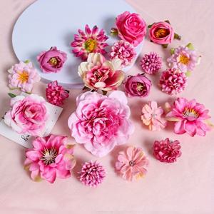 TEMU 21개 리얼리스틱 인조 장미꽃 머리와 부케 - 웨딩, 신부, DIY 케이크 장식, 화환용 - 다목적 인조 꽃 (발렌타인데이, 어버이날, 부활절) - 관리 포함, 화분 미포함