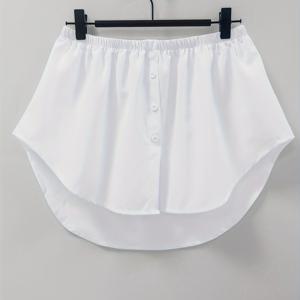 TEMU 솔리드 버튼 장식 비대칭 스커트, 스타일리시 캐주얼 탄성 허리 밴드 스커트, 여성 란제리 및 속옷