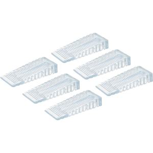 6개 투명 실리콘 도어 스토퍼, 0.59인치 미끄럼 방지 웨지 디자인, 쌓을 수 있고 내구성 있음, 안전한 문 및 창문 폐쇄용
