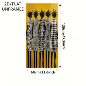 2D 평면, 모던 대형 아프리카 부족 캔버스 아트 프린트 1개 - 거실 및 침실용 프레임리스 현대 미술 작품 - 23.62x47.24인치, 캔버스 벽 예술, 모던 아트