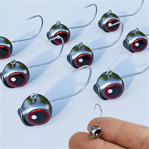 TEMU 15개입 빅 아이즈 지그 헤드 낚시 바늘, 바늘 2.5G 3.5G 5G 물고기 머리 낚시 바늘, 낚시 장비용
