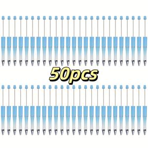 TEMU 50개 멀티컬러 그라데이션 비드 펜, 교체 가능한 잉크 포함 문구 세트, 금속 팁이 달린 수제 비드 펜, 학생 및 사무용 창의적인 선물, 심미적 감각