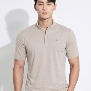 남성 시원하고 편안한 쿨 스판 쾌적한 퀵드라이 반팔 집업 티셔츠 쾌남(ST31LT046M)