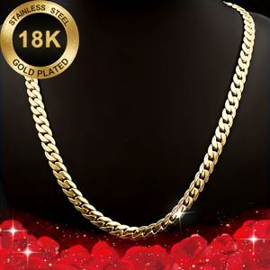 고품질 316L 스테인리스 스틸, 18K 골드 도금의 우아하고 섬세한 힙합 목걸이, 사계절 활용 가능한 다용도 주얼리, 남녀공용 주얼리 액세서리, 다용도 고급 주얼리, 데일리 파티, 모임, 연회, 데이트, 해변에 적합