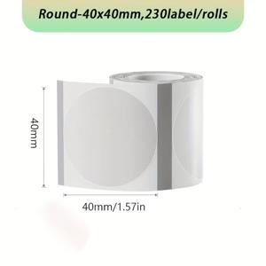 TEMU 투명 원형 감열 라벨, 자가 접착 감열 라벨지, 감열 라벨 인쇄 용지 바코드/주소/배송/로고/사업/홈 라벨 스티커