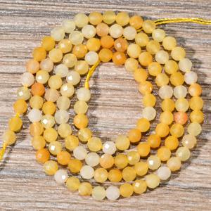 TEMU 옐로우 어벤츄린 각진 루즈 비즈 - 3mm 천연석 광택 비즈, 주얼리 제작용, DIY 여성용 주얼리 액세서리, 핸드메이드 목걸이, 팔찌, 귀걸이, 반지용, 한 줄당 약 120-125개 구슬