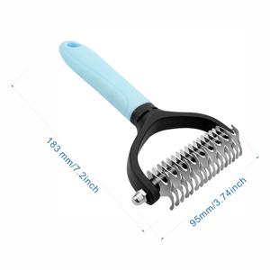 AMPIOON 반려동물용 엉킴 풀어주는 빗 2개 랜덤 색상, 양면 핀빗 탈모 방지 도구, 고양이 및 강아지용, 매듭, 엉킴, 빠지는 털을 쉽게 제거하는 고효율 그루밍 브러시, 고품질의 내구성 있는 스테인리스 스틸 구조, 특히 장모동물에게 적합, 신학기, 할로윈, 크리스마스