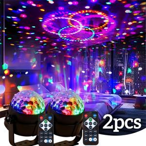 TEMU LED 무드 야간 조명 | RGB 프로젝션 램프 | 리모컨 포함 2개 세트, 배터리 미포함 | 디스코 무대 조명 | 무드 야간 조명 | 방, 침실, 거실, 실내, 모임, 파티, KTV에서 흔히 사용 | 이벤트 분위기 연출 | 경쾌한 분위기 | 이상적인 휴일 선물 | 생일, 새해 | 장식용 무드 조명