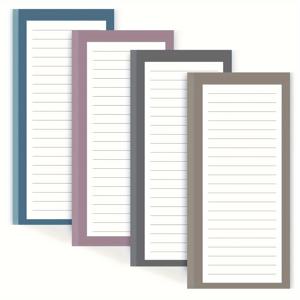 냉장고용 자석 메모지 4개 세트, 50장/세트 냉장고용 장보기 목록 자석 메모지, 냉장고용 디자인 자석 장보기 목록 메모지, 장보기 목록 메모지, 할 일 메모, 목록