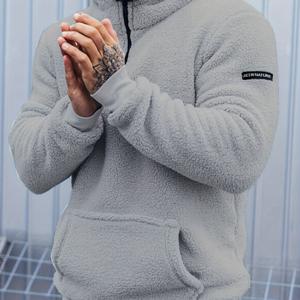 TEMU 남성 캐주얼 패션 단색 후드 집업 후드 플리스 두꺼운 원단 보온 두꺼운 남성용 따뜻한 기모 웨어 외출, 야외 활동, 통근에 적합한 간편한 플러시 후드 남성 필수템
