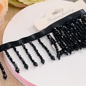 TEMU 헤비듀티 펜던트 비즈 프リンジ 레이스 1야드, DIY 의류, 무대 의상, 가정용 커튼, 수제 장식 액세서리용