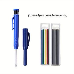 TEMU 2.8mm 목공용 자동 연필 4개 세트 (리필 2박스 포함, 연필깎이 및 캡 제공), 깊은 구멍 표시를 위한 정밀 필기 도구, 건축가 및 목수에게 적합
