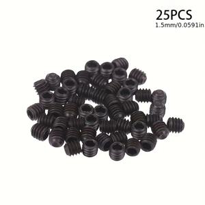 25개입 1.5mm 및 1.6mm 3선 오버캔딩 재봉틀 바늘 나사 - 산업 및 가정용 블랙 육각 머리 나사, 재봉틀 추가 장비 | 나사 머리 | 내구성 좋은 재봉 나사, 재봉틀 부품