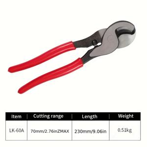 TEMU LK-22A/38A/60A 절연 케이블 커터 전기 기술자용 전문 플라이어 충격 방지 와이어 스트리퍼 도구 플라이어 케이블 가위 수공구