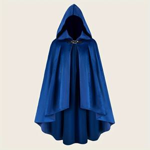 TEMU 모자 달린 벨벳 중세 기사 가죽 버클 코스튬 바이킹 스타일 망토 마녀 할로윈 코스튬 파티 무대 공연 코스튬 코스프레 코스튬 마법사 숄 레트로 вампир 마법사 로브 망토