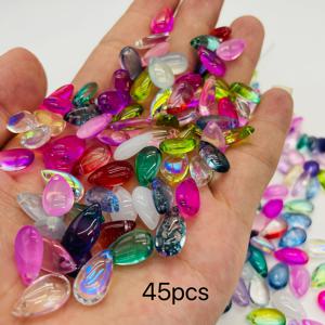 8mm x 14mm 유리 물방울 비즈 - 한국 스타일 DIY 공예용 비즈, 목걸이, 귀걸이, 머리장식용 물방울 모양 유리 비즈 (비즈링/비즈루머와 호환 가능)