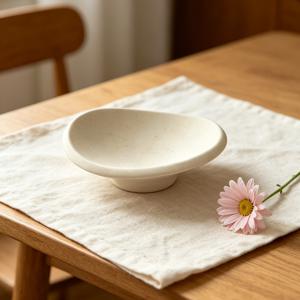 TEMU 세라믹 주얼리 트레이 - 베이지색 얼룩, 반지 홀더, 고정된 받침대 트리케트 디쉬 (반지, 귀걸이, 목걸이용), 책상 및 화장대 정리함, 감성적인 홈 데코 (비식품 접촉)