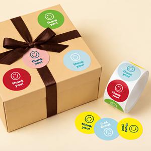 TEMU 스마일 디자인 감사 스티커 300개, 자체 접착식 밀봉 라벨, 선물 장식 포장, 사무용품, 식품 포장, 파티 답례품, 소규모 비즈니스 용품에 적합