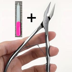 전문 스테인리스 스틸 손톱깎이 및 손톱 트리머 - 날카로운 가위, 직선형 날, 정밀 클리퍼, 발톱깎이, 매니큐어, 페디큐어, 네일 케어에 적합 - 헤비 듀티 살롱 및 가정용 - 남녀 공용, 페디큐어 장비