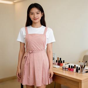여성용 미용 요리 플로럴 아트를 위한 가볍고 통기성 좋은 조절 가능한 스커트 네일 아트 앞치마