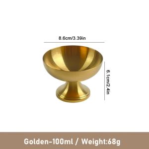 TEMU 304 스테인리스 스틸 컵 & 디저트 볼, 메탈릭 질감의 럭셔리 스타일, , 디저트, 간식용 다용도 - 파티 서빙용품 세트