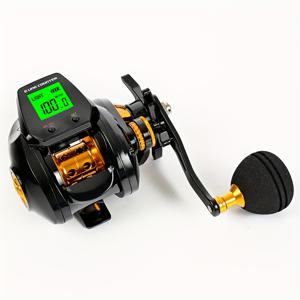 TEMU 대형 LED 스크린 전자식 계수 베이트캐스팅 릴, 딥 스풀, 7.2:1 기어비, 바닷물용 낚시 릴, USB 충전식, 左右손잡이 겸용