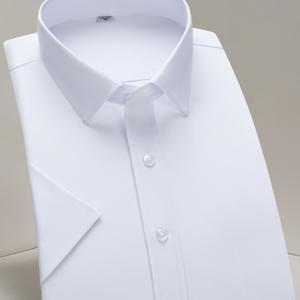 아이스 실키 섬유 탄성 남성용 반팔 셔츠 비즈니스 프로페셔널 포멀 논슬리브 정장 셔츠 캐주얼 블루 작업복