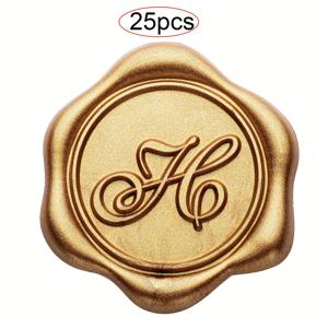 TEMU 25/30개입 초기 알파벳 접착 왁스 스티커, 문자 (A G H J K L M N P R U V) 왁스 스티커 봉투 봉인 스티커 봉투 자체 접착 골드 스티커 웨딩 파티 생일 크리스마스용