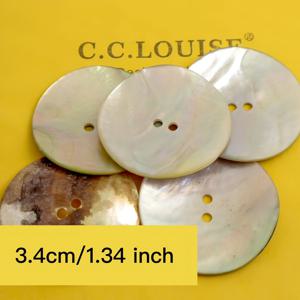 TEMU 5개 34mm 오버사이즈 인조 진주 쉘 버튼, 인조 모더 오브 퍼슬, 거대한 장식용 인조 조개껍데기, 모조 광택 글로시 텍스처, 의류 및 가방, 모자 및 스카프, 벨트 및 부츠, 기타 섬유 장식용